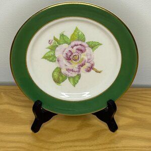 VTG Syracuse China Restaurant Ware Camellia Rose Green Band 7 inch Plate 20-C